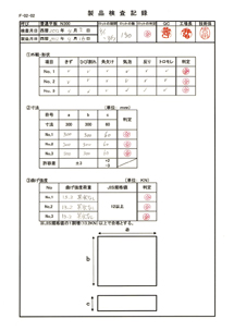 製品検査結果